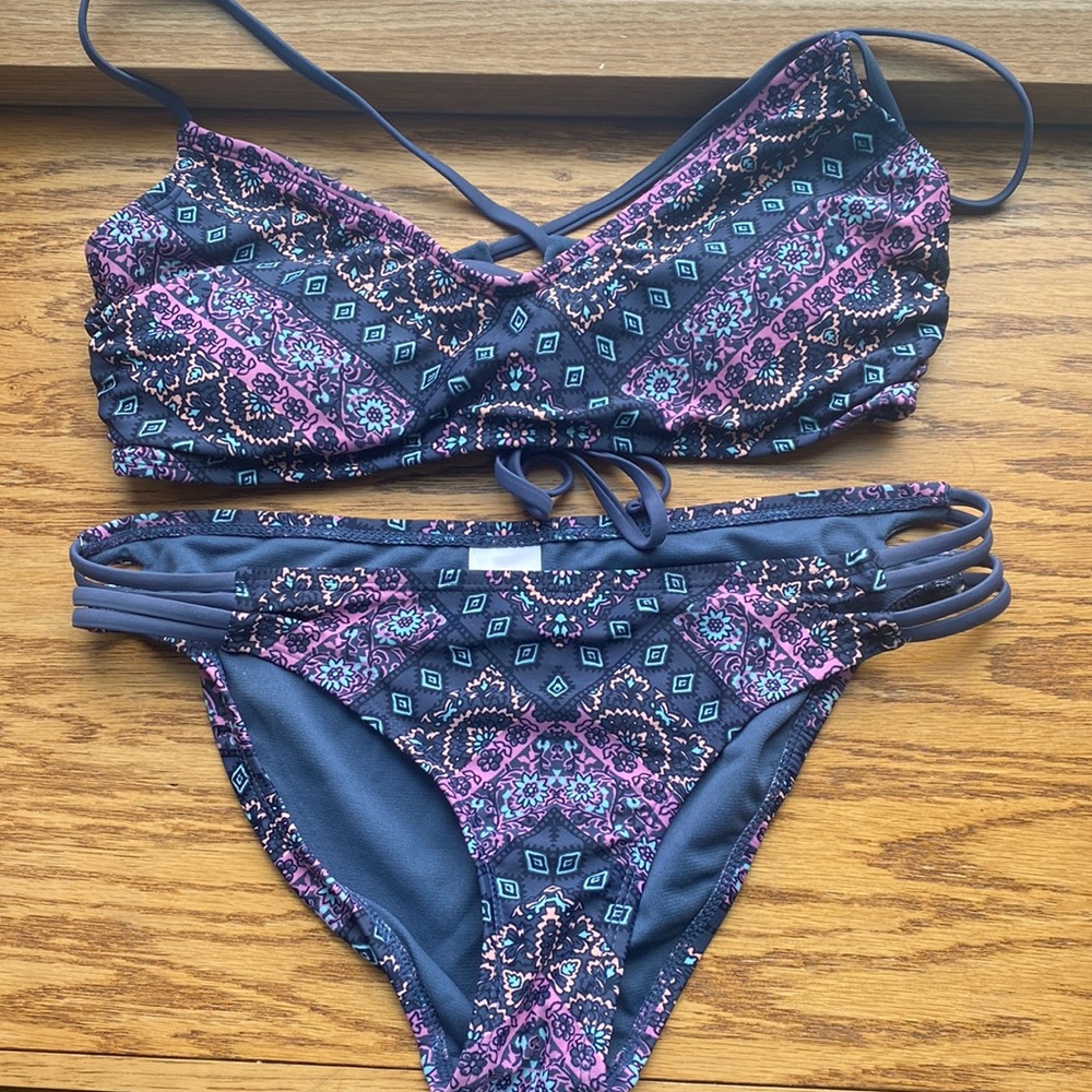 Blue Bikini Swimsuit Set